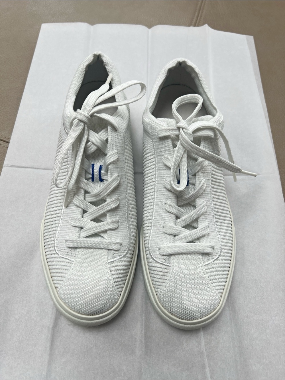 Rothy's The Lace Up Sneakers in Bright White Size 8